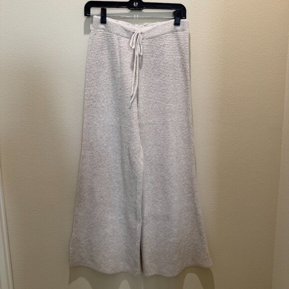 Aerie Oatmeal Quarter Zip Waffle Knit Sweater(M) and Wide Leg Pant(S) Set - Picture 7 of 10